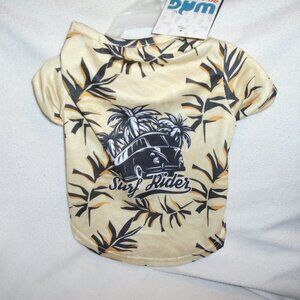 NEW WAG AND WIGGLE DOG PET SURF RIDER VW VOLKSWAGEN VAN BUS PALM TREE SHIRT SZ S